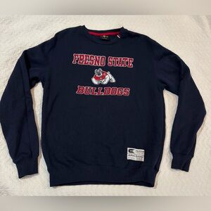 Colosseum Fresno State Bulldogs Navy Crewneck Sweater